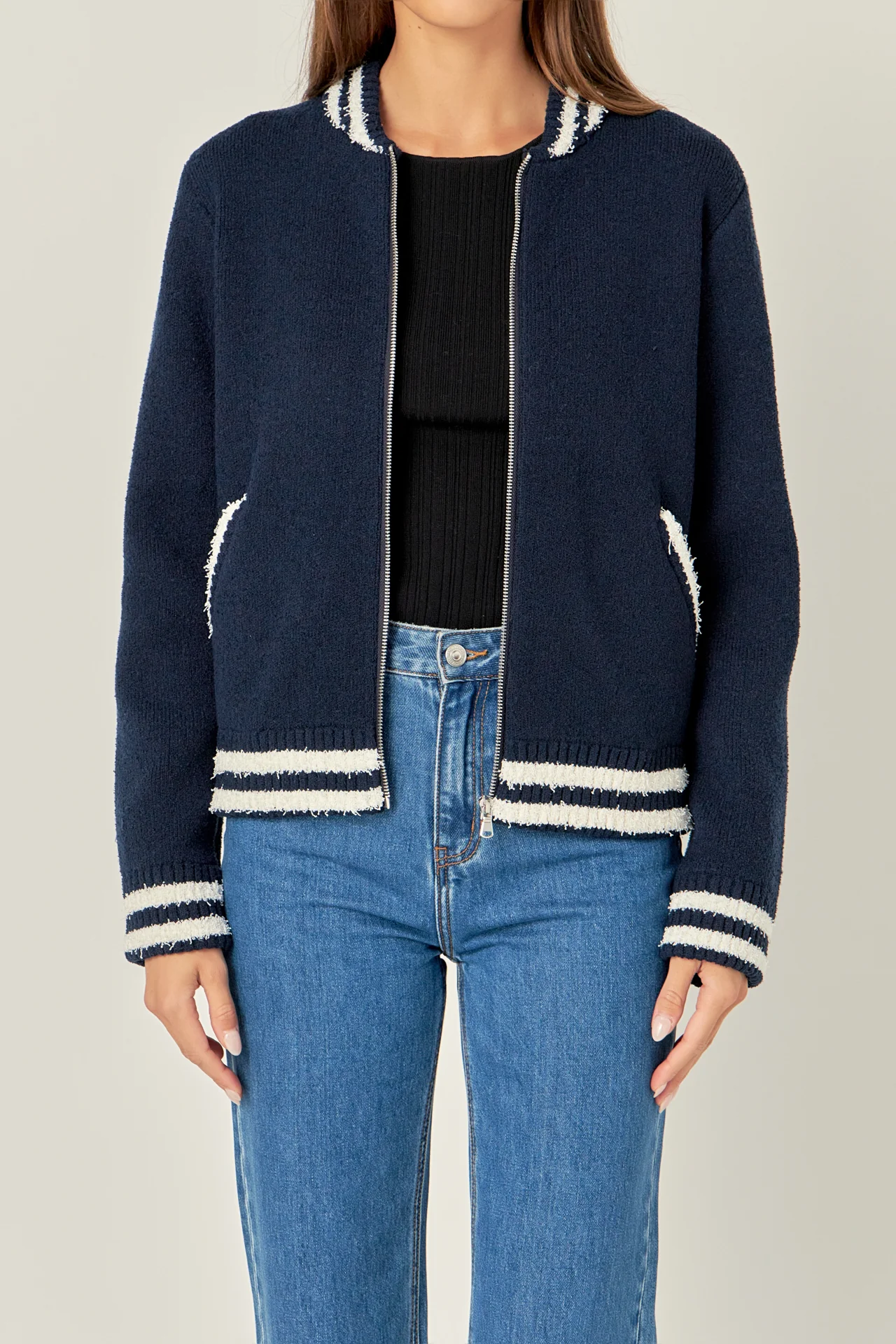 Knit Bomber Jacket - Image 2