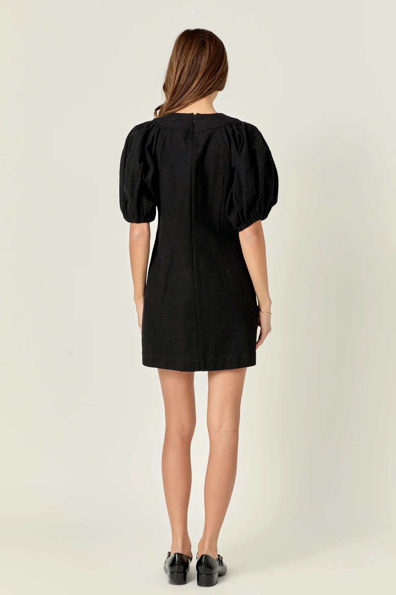 Laced Up Puffed Sleeve Mini Dress - Image 21