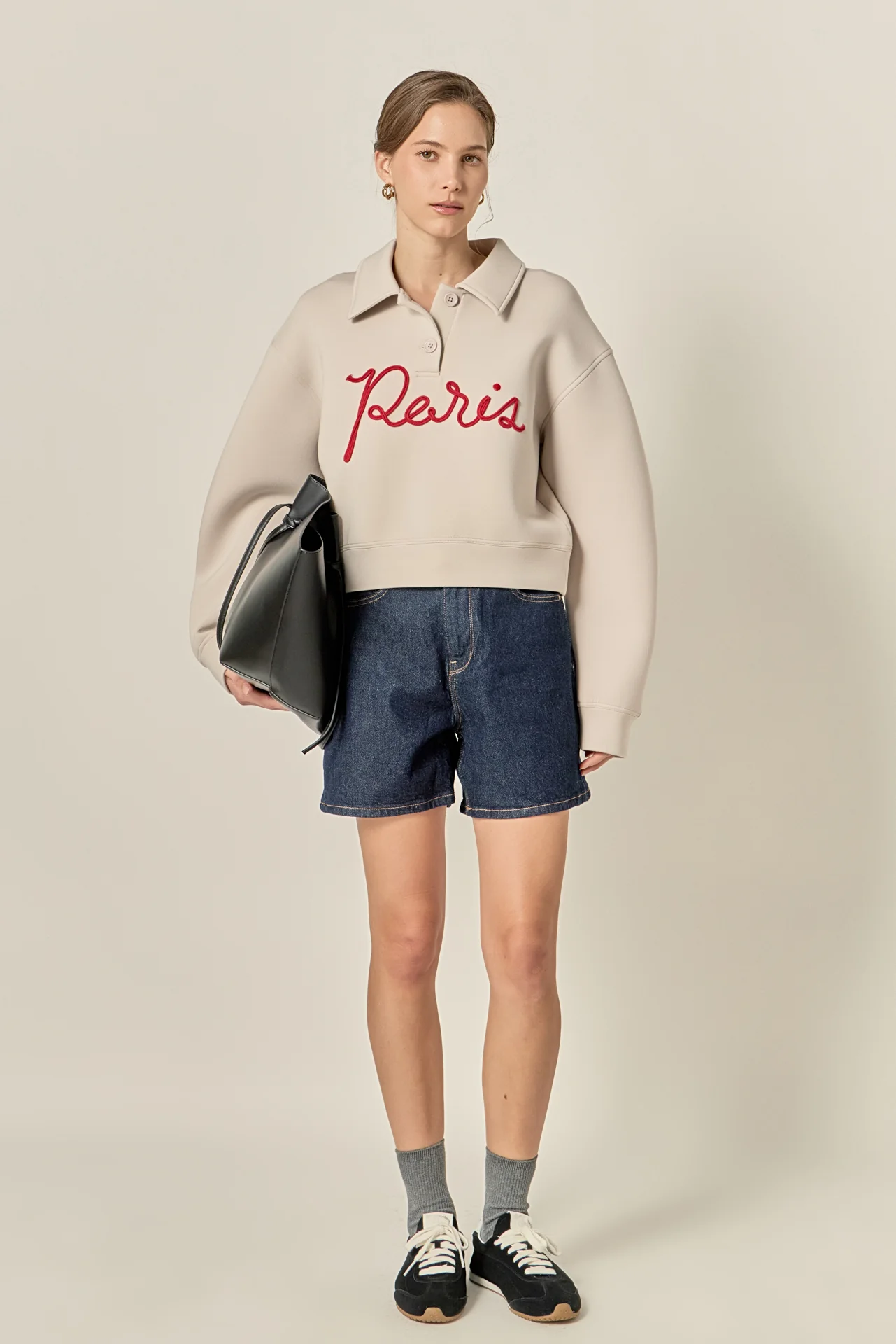 Paris Script Polo Scuba Top