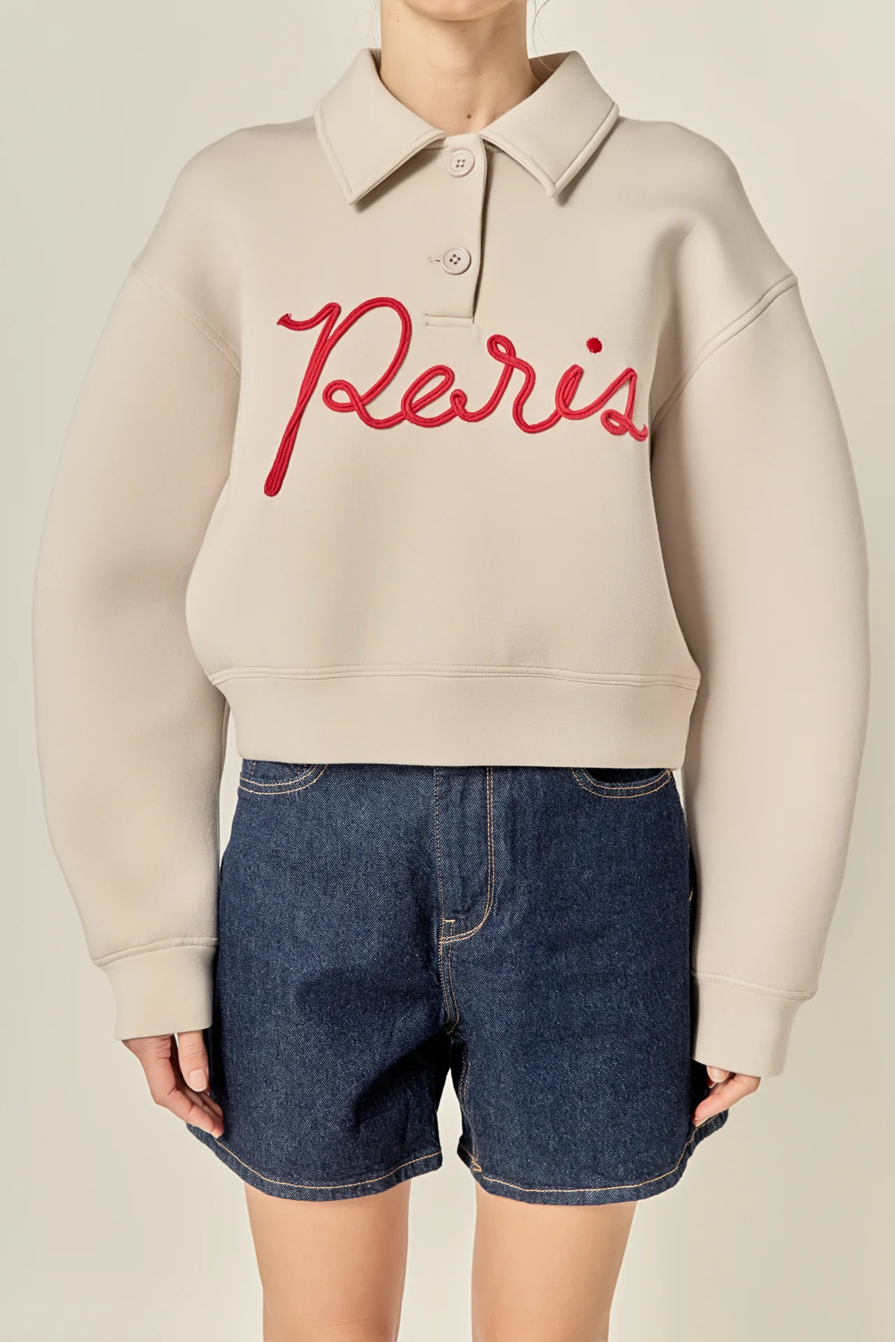 Paris Script Polo Scuba Top - Image 2