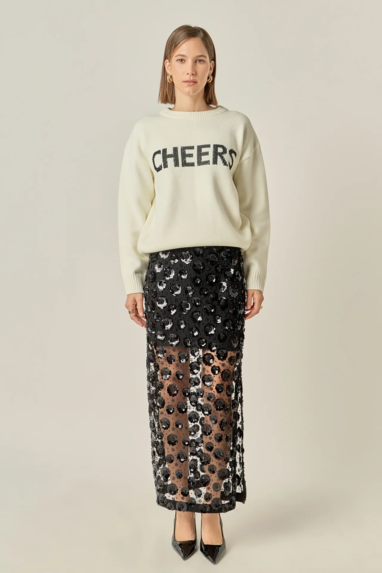 Cheers Lettering Sweater