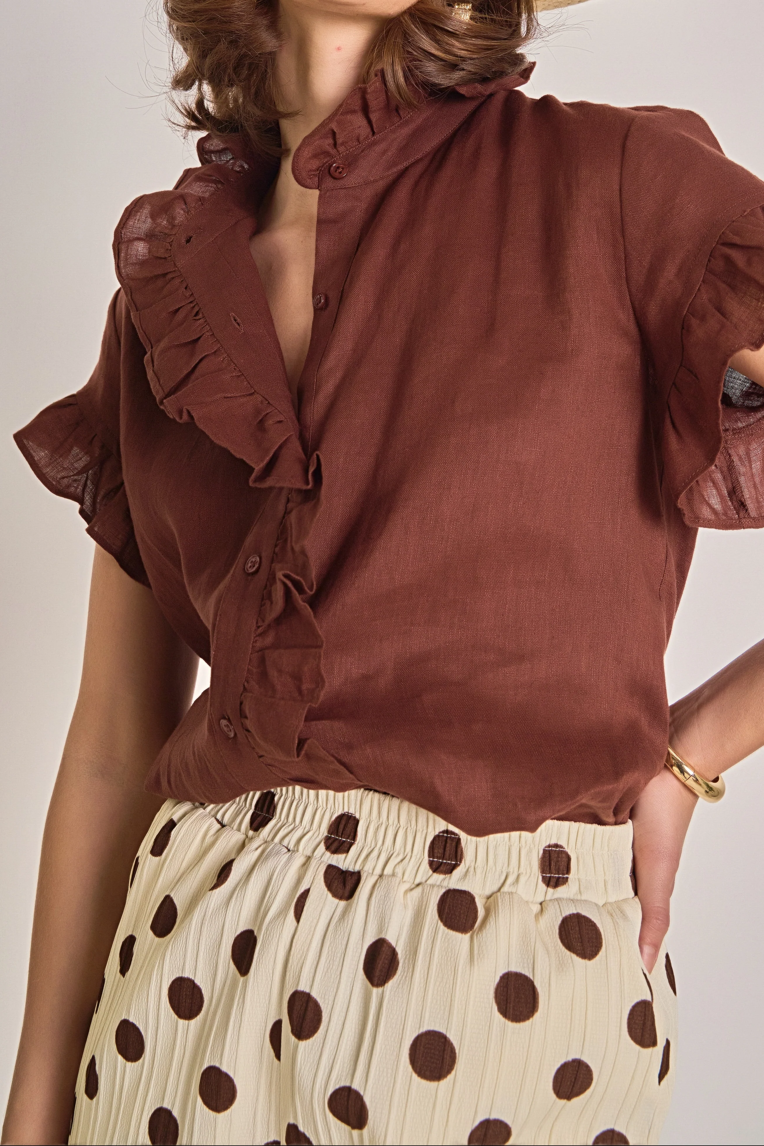 Linen Ruffle Shirt - Image 10