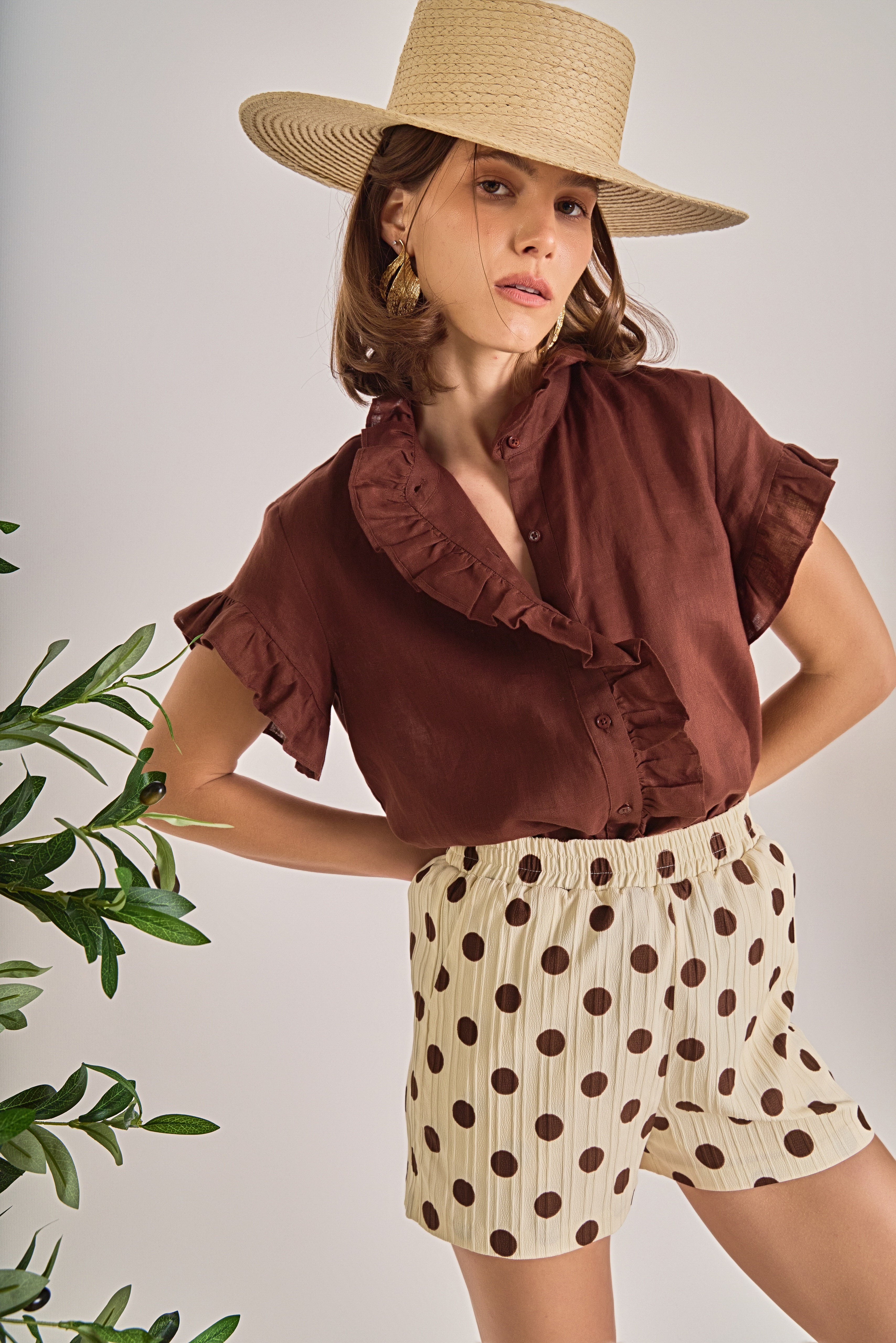 Linen Ruffle Shirt - Image 13