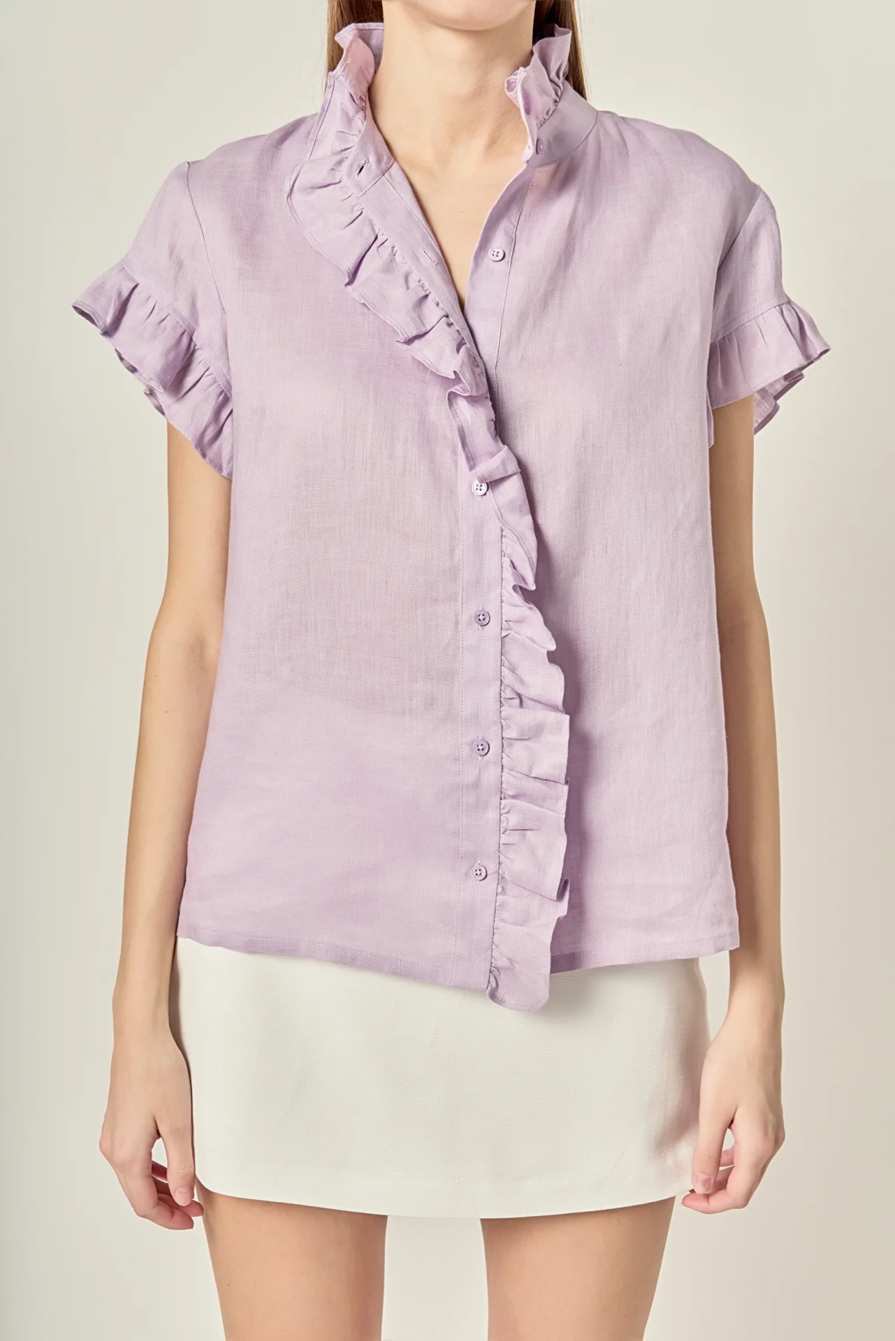 Linen Ruffle Shirt - Image 18