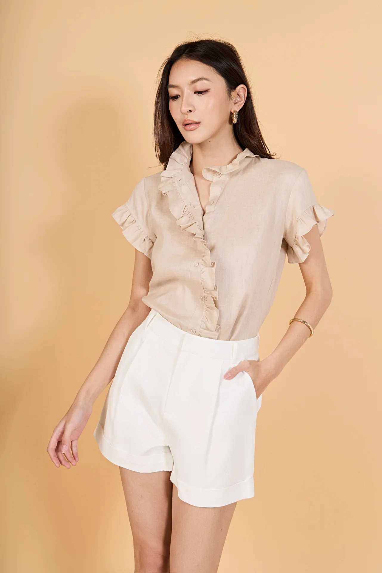Linen Ruffle Shirt - Image 6