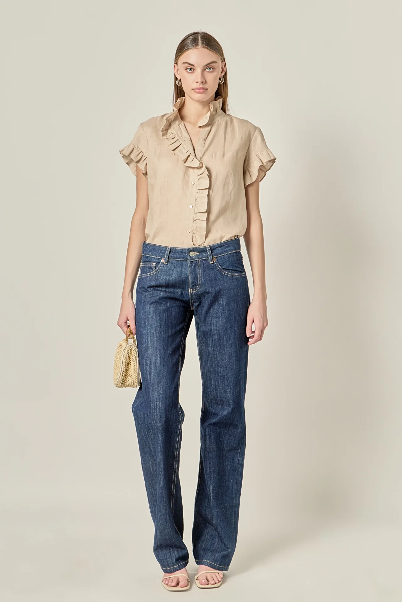 Linen Ruffle Shirt - Image 7