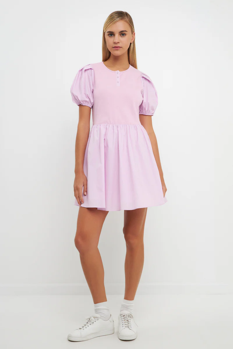 Mixed Media Henley Mini Dress - Image 6