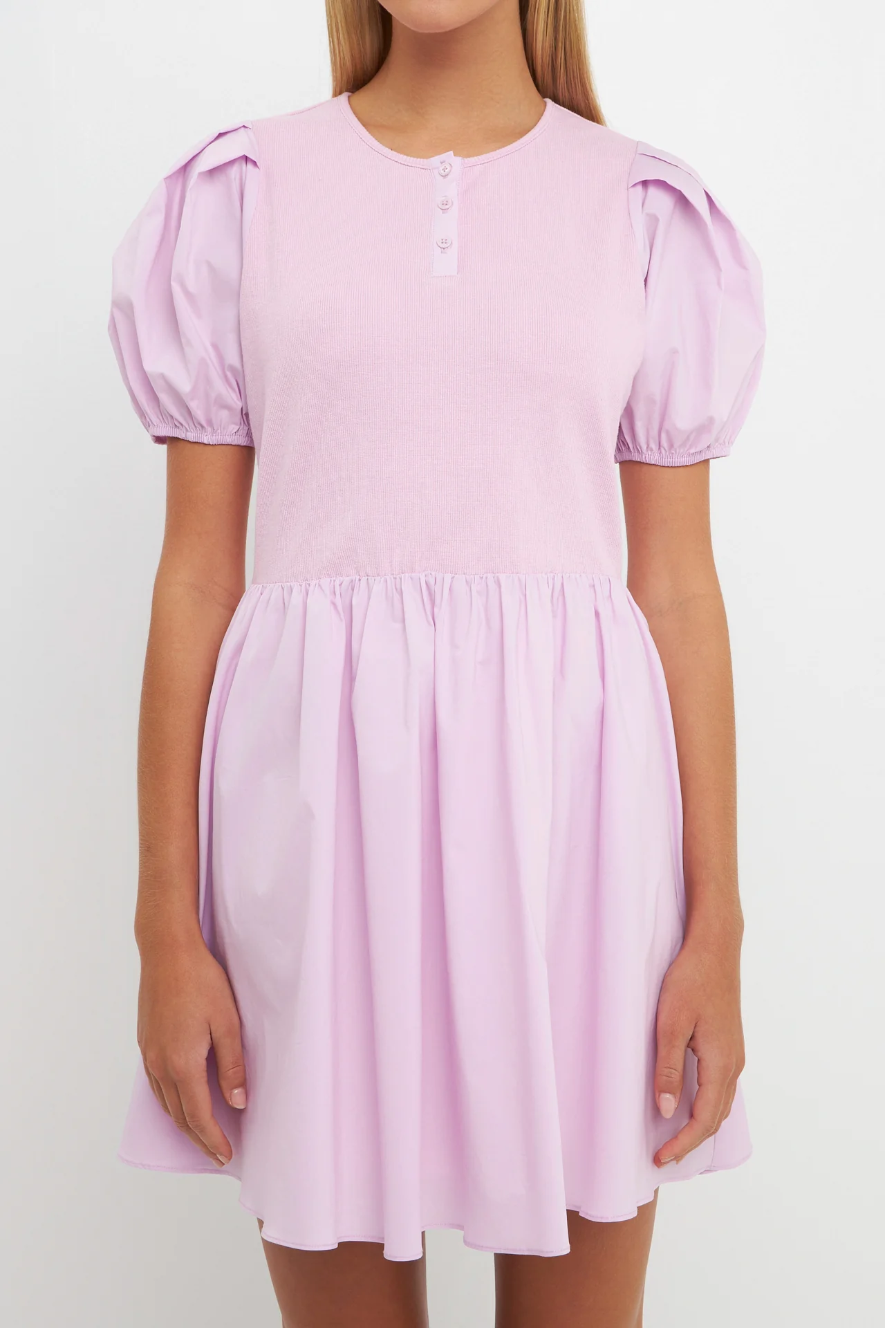 Mixed Media Henley Mini Dress - Image 7
