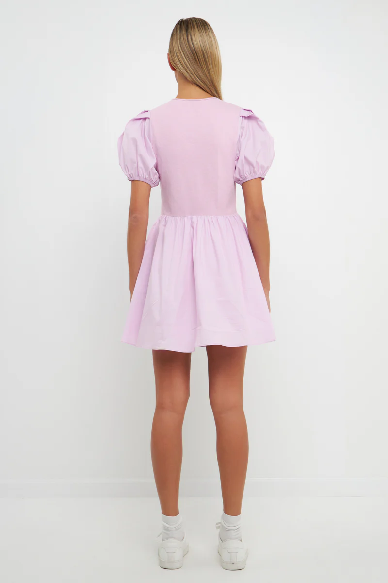 Mixed Media Henley Mini Dress - Image 9