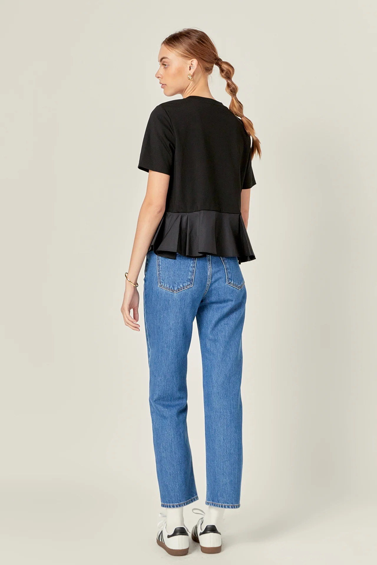 Mixed Media Ruffled Top - Image 4