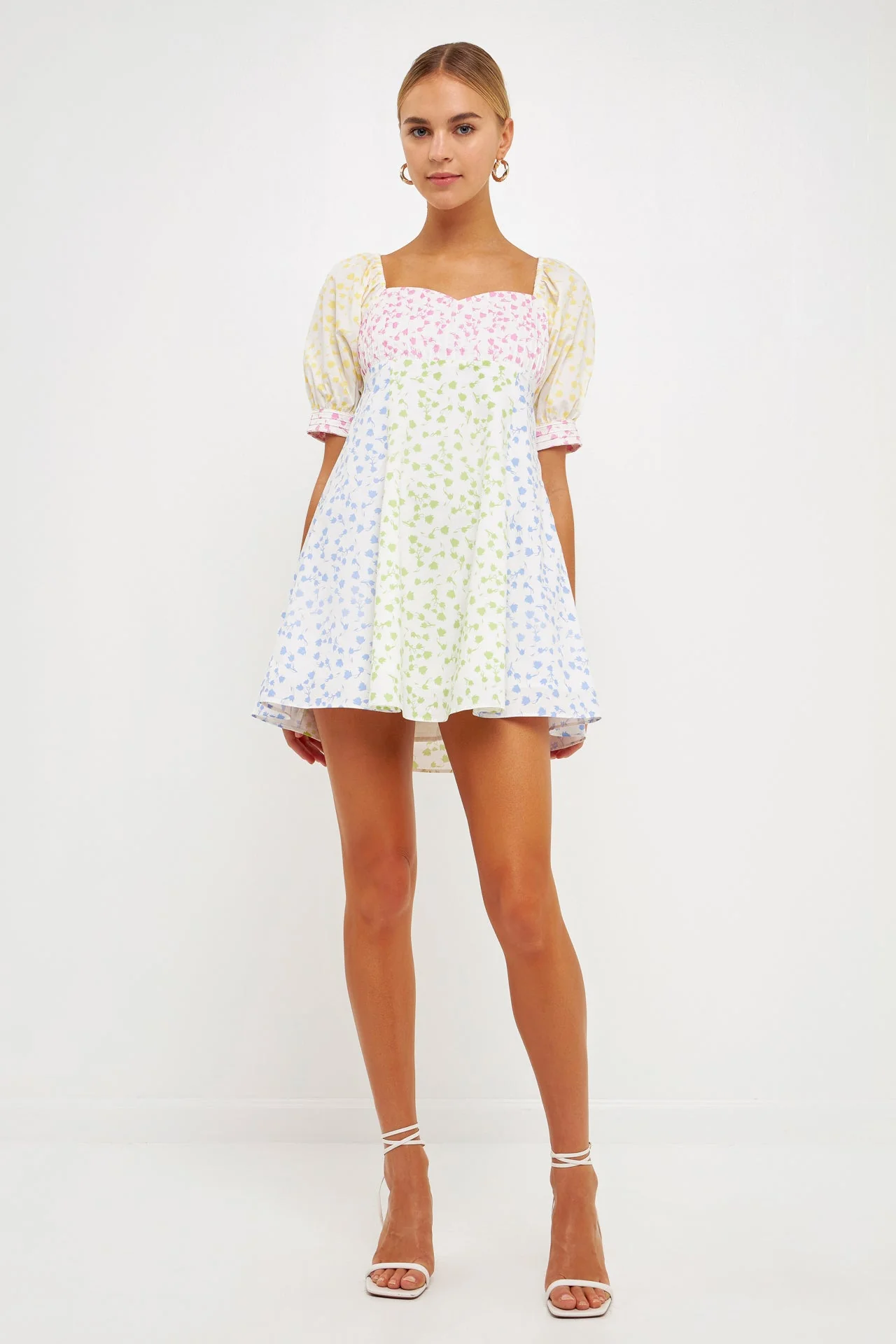 Multi Floral Print Mini Dress