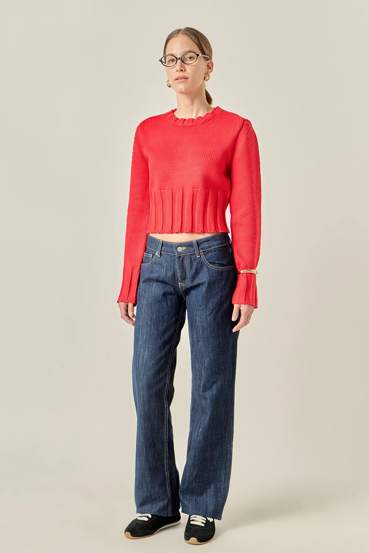 Open Back Cropped Sweater