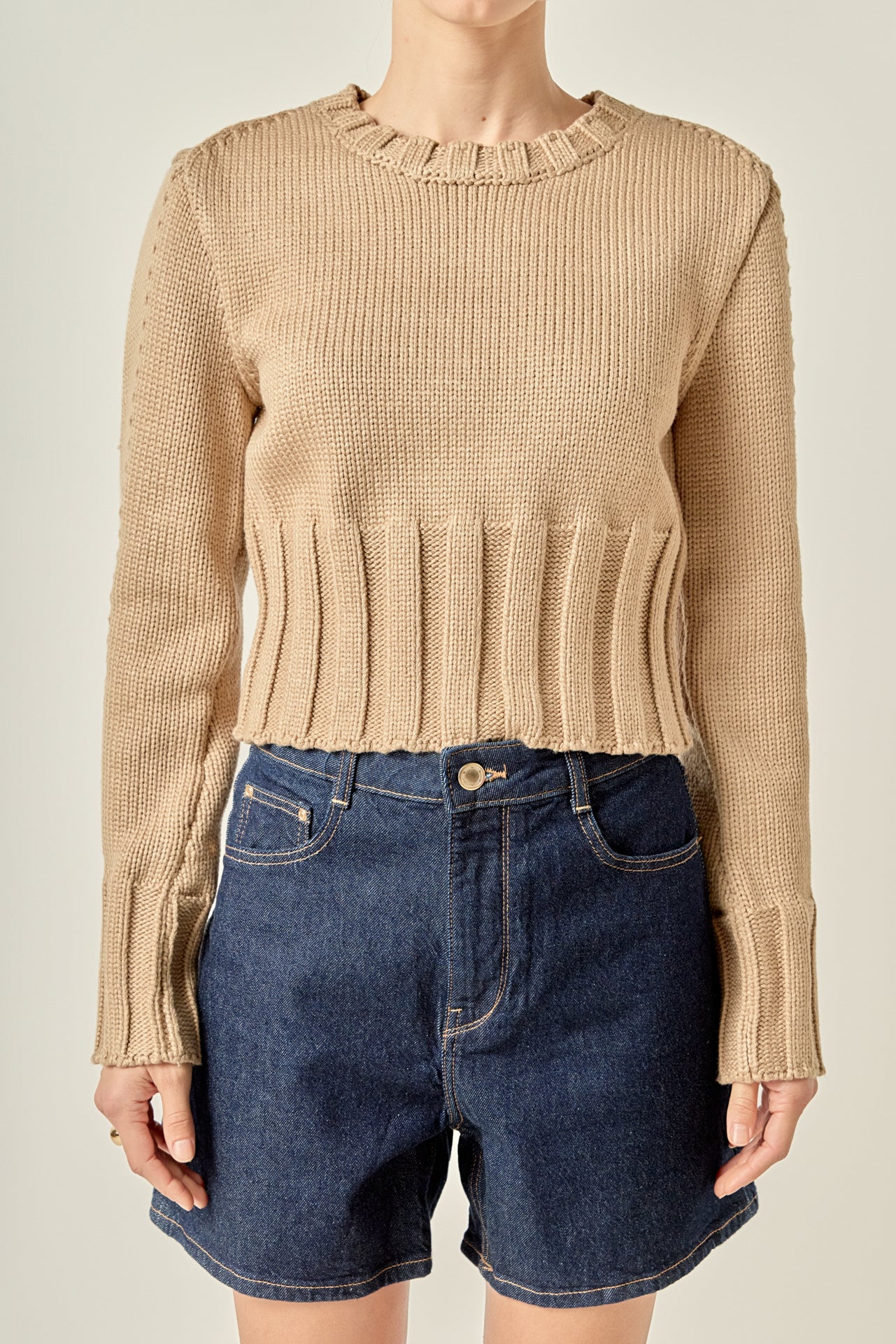Open Back Cropped Sweater - Image 12