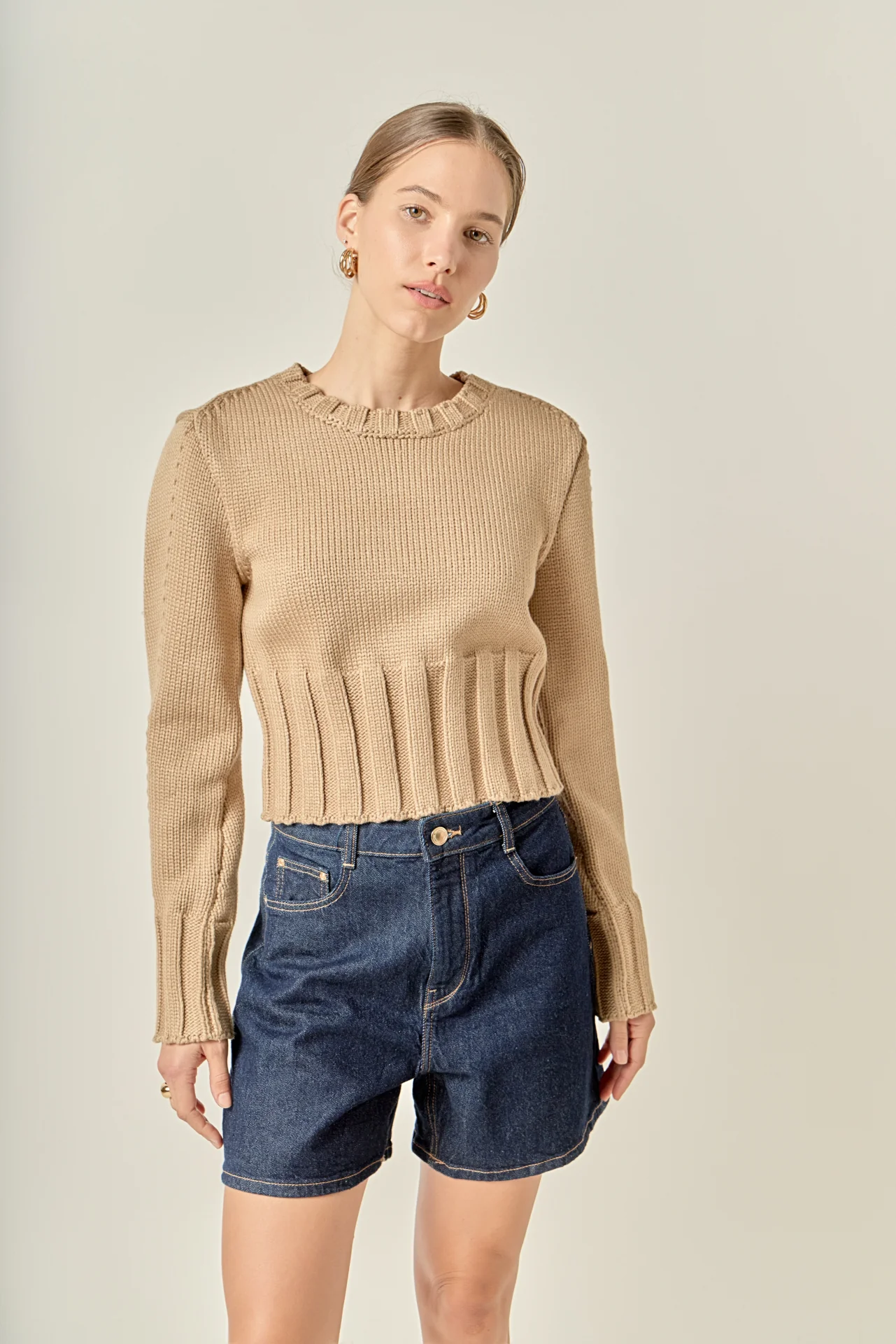 Open Back Cropped Sweater - Image 15