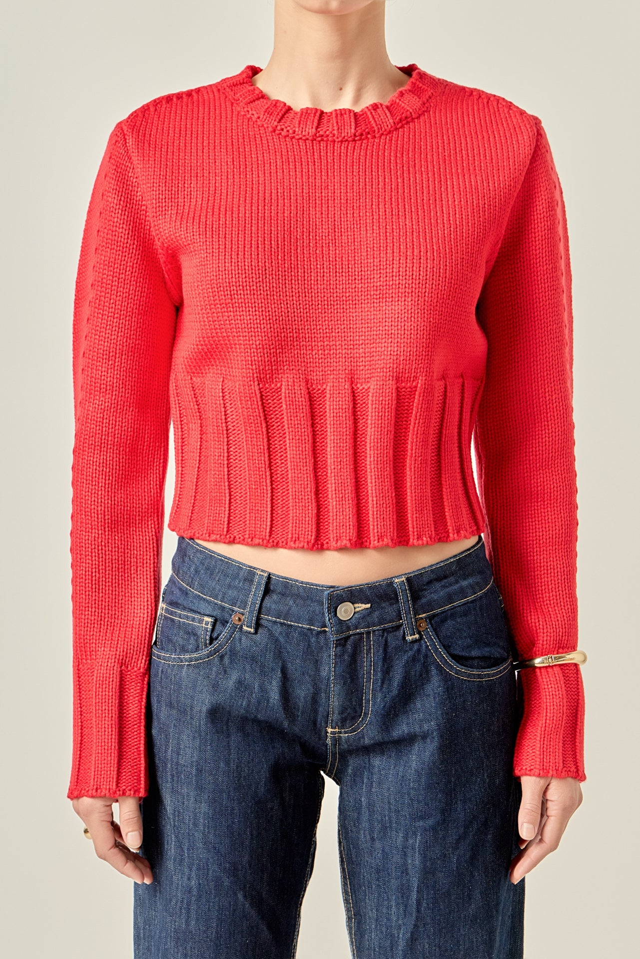 Open Back Cropped Sweater - Image 2