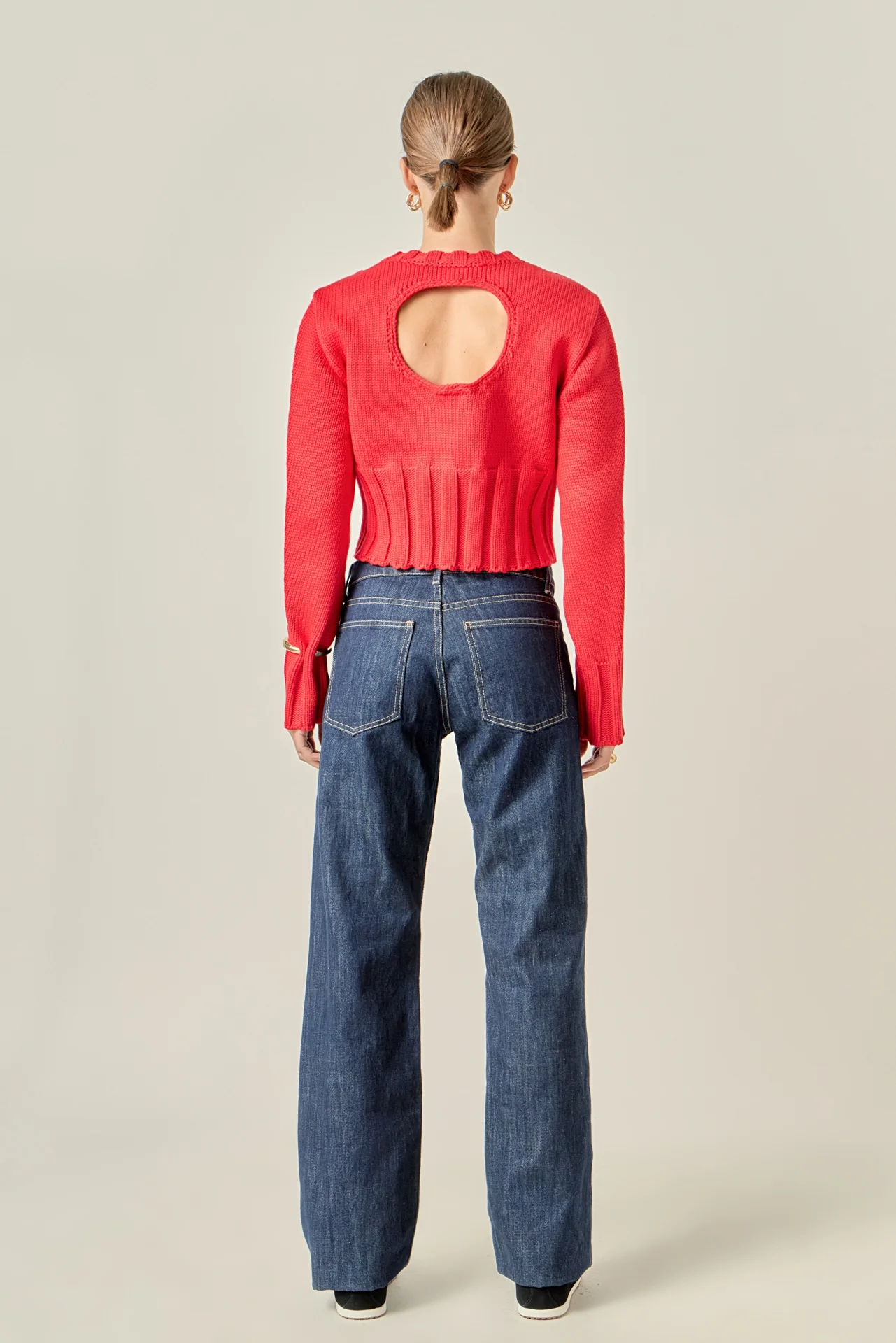 Open Back Cropped Sweater - Image 4