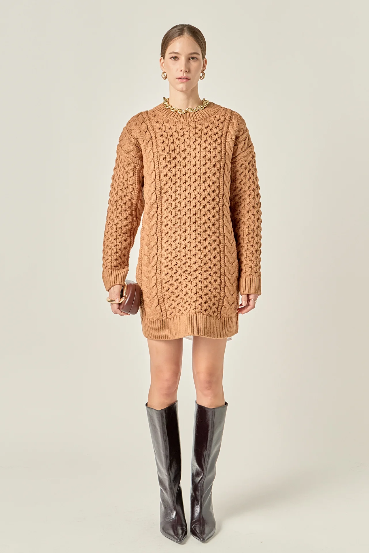 Oversized Cable Knit Dress