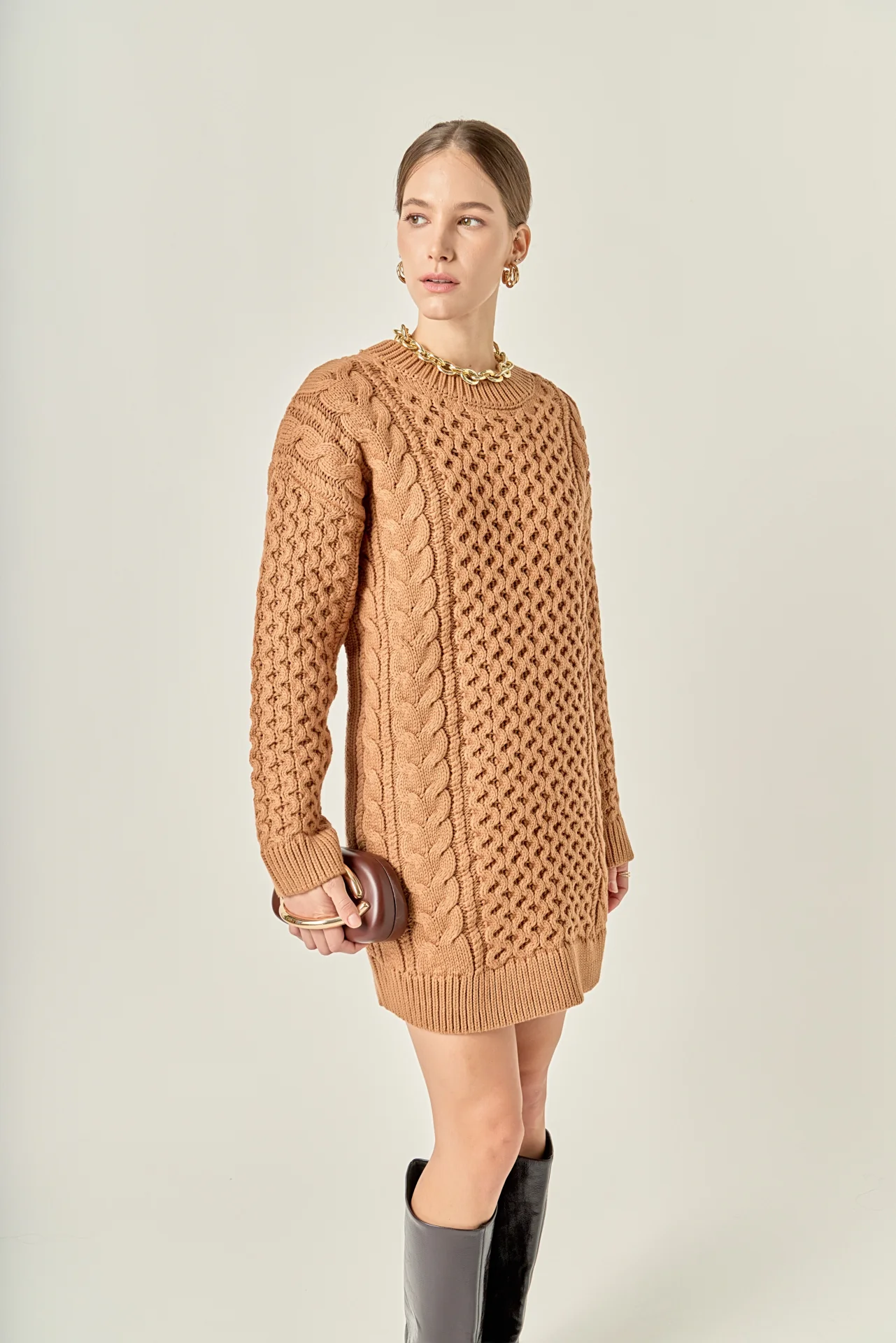 Oversized Cable Knit Dress - Image 5