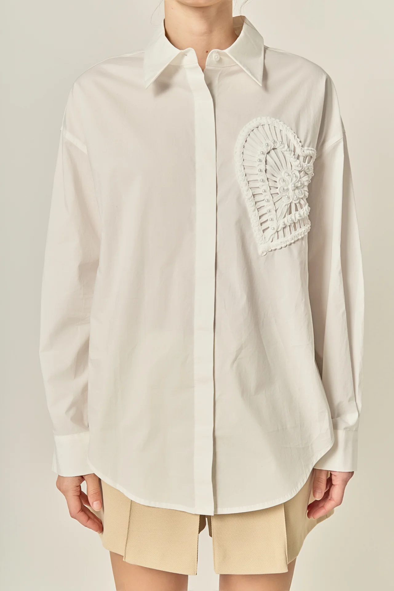 Pearl Heart Button Up Shirt - Image 2