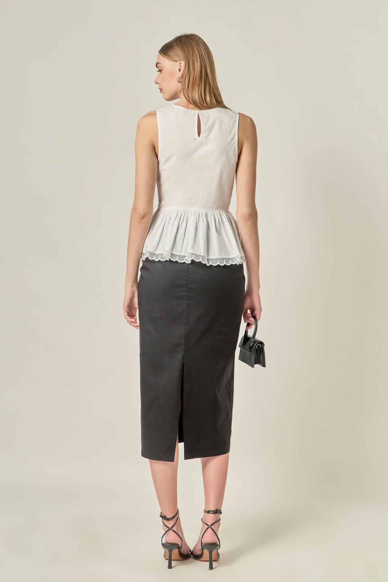 Pearl Bow Scallop Halter Top - Image 6