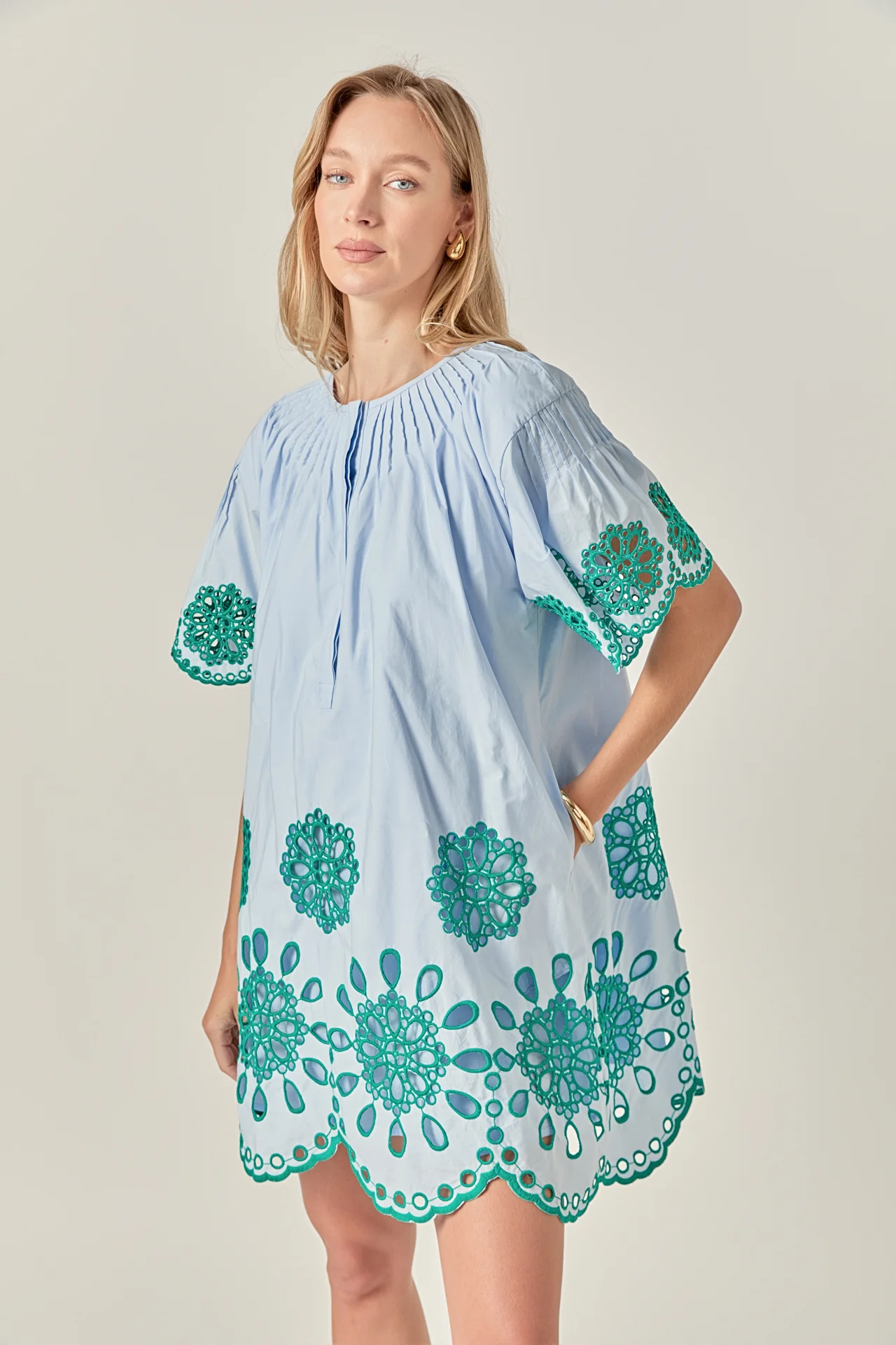 The Paloma Embroidered Mini Dress - Image 5