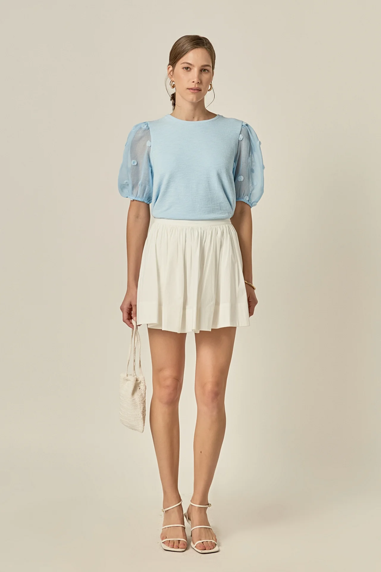 Pom Pom Mixed Media Top