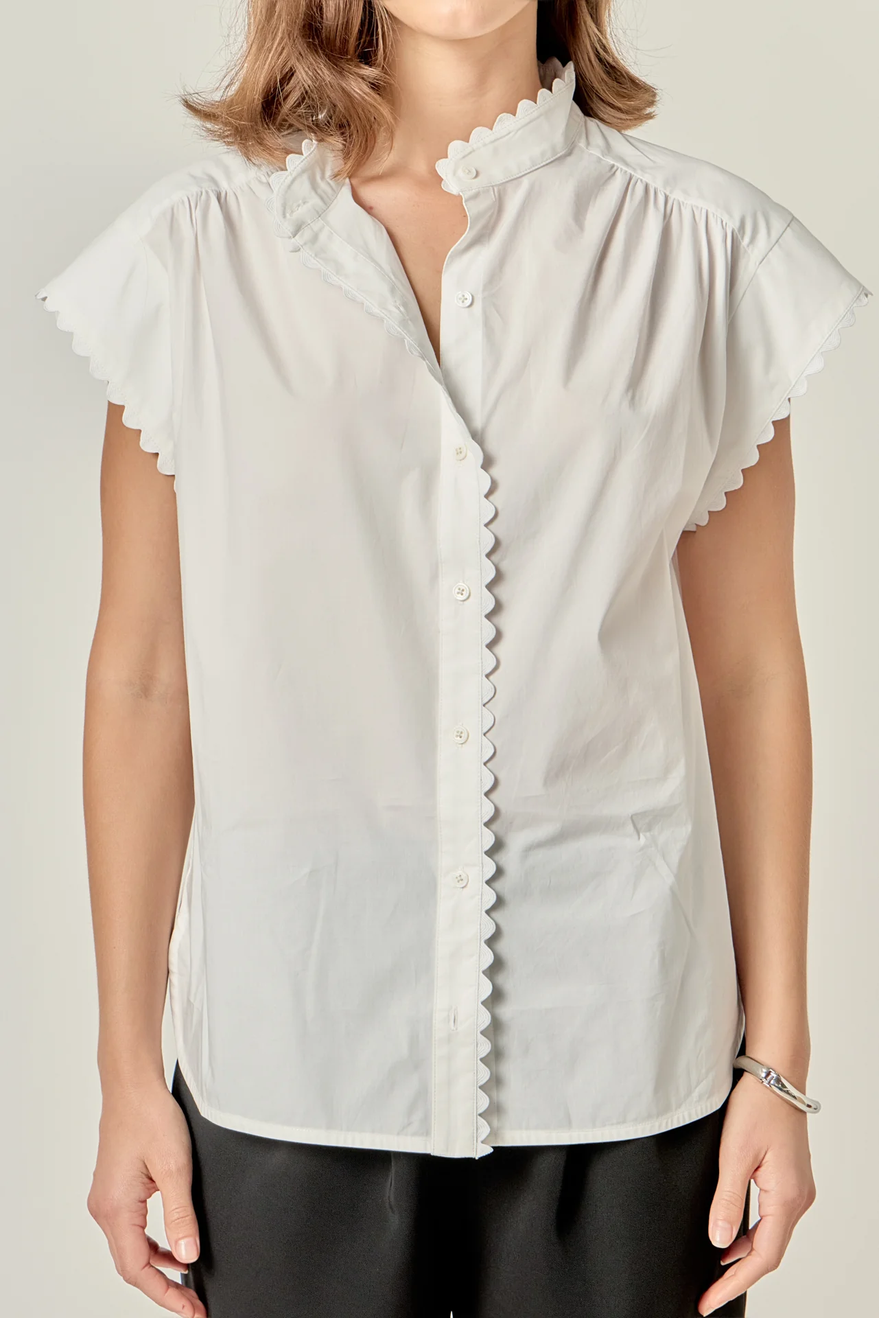 Scallop Trim Ric Rac Short Sleeve Shirt - Image 15