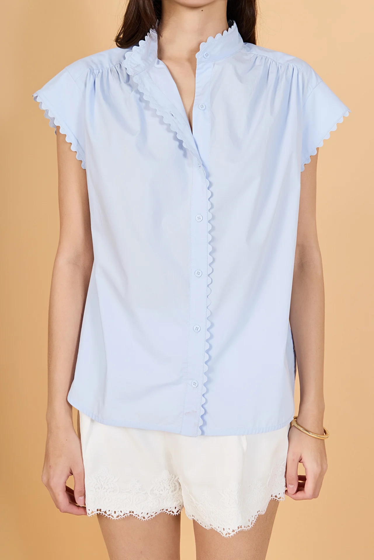 Scallop Trim Ric Rac Short Sleeve Shirt - Image 2