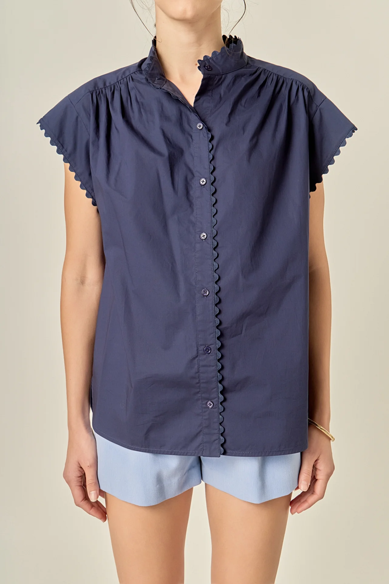 Scallop Trim Ric Rac Short Sleeve Shirt - Image 20