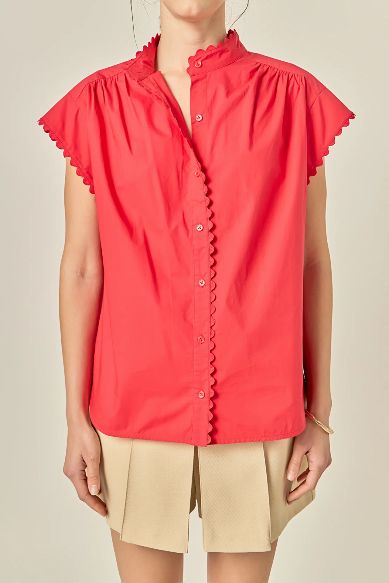 Scallop Trim Ric Rac Short Sleeve Shirt - Image 25