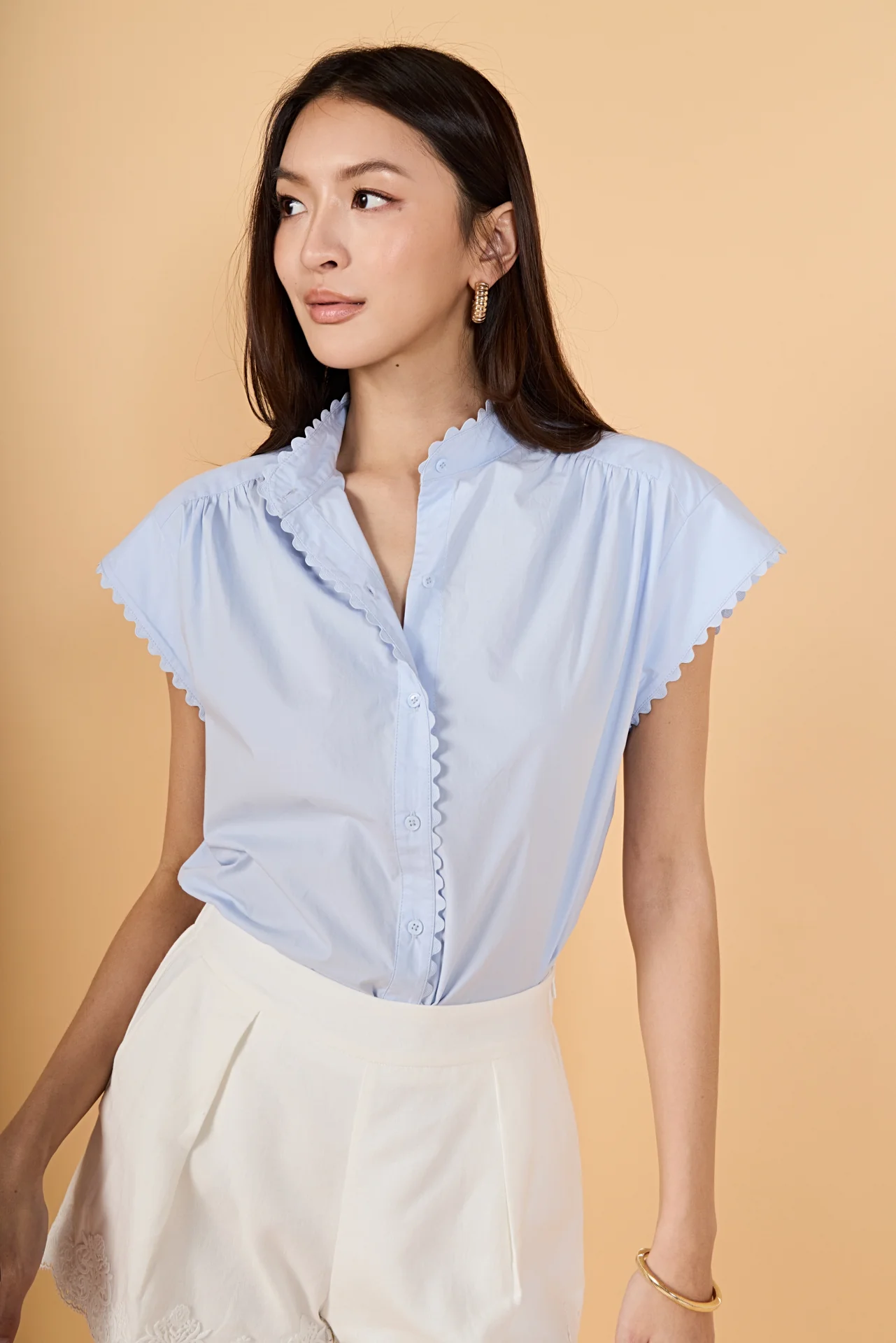 Scallop Trim Ric Rac Short Sleeve Shirt - Image 6