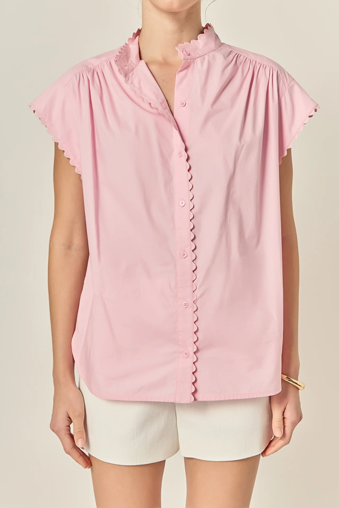 Scallop Trim Ric Rac Short Sleeve Shirt - Image 9