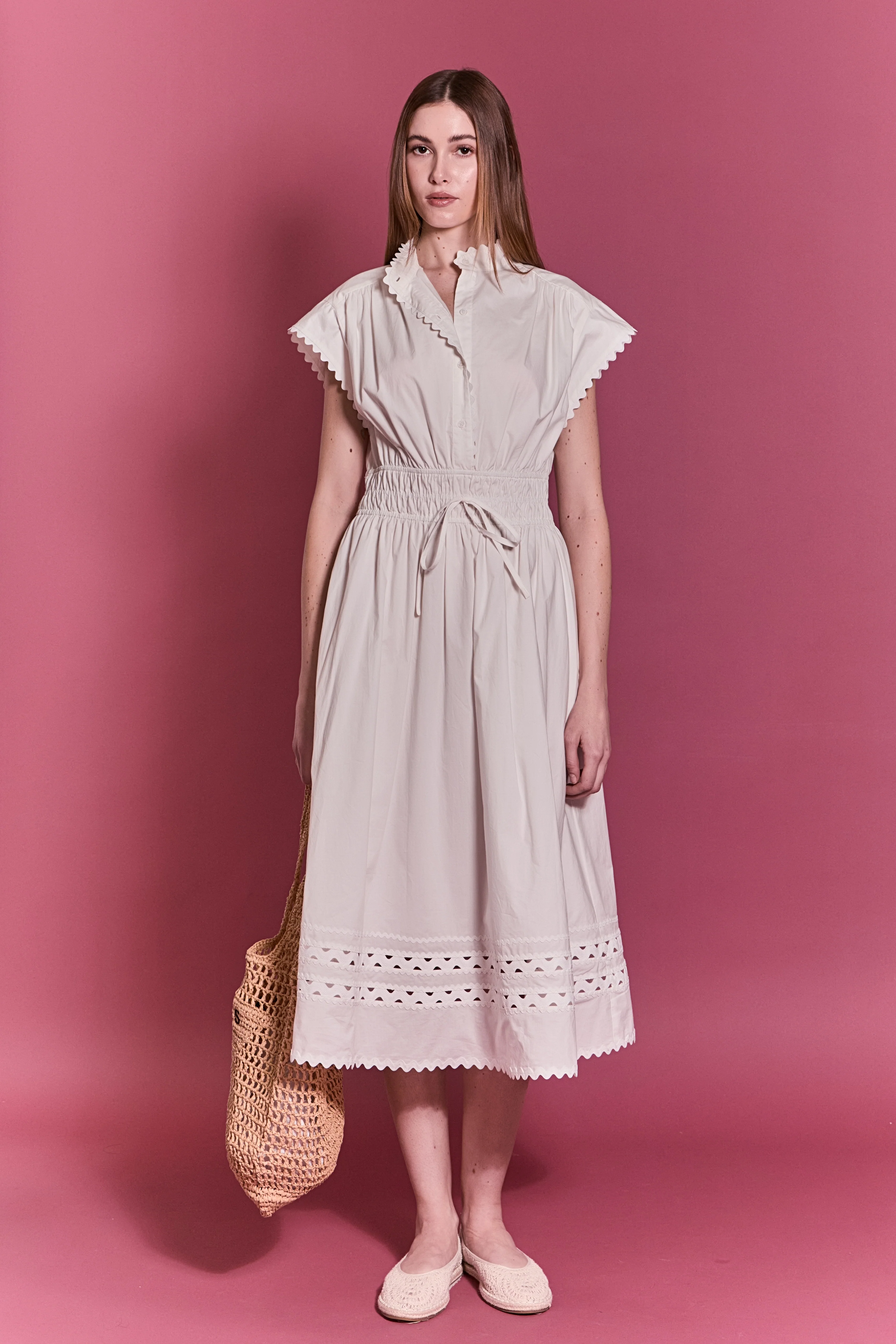 Scallop Ric Rac Midi Dress