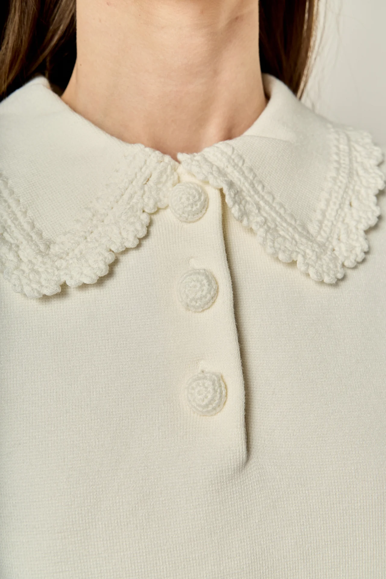 Scallop Collar Knit Top - Image 3