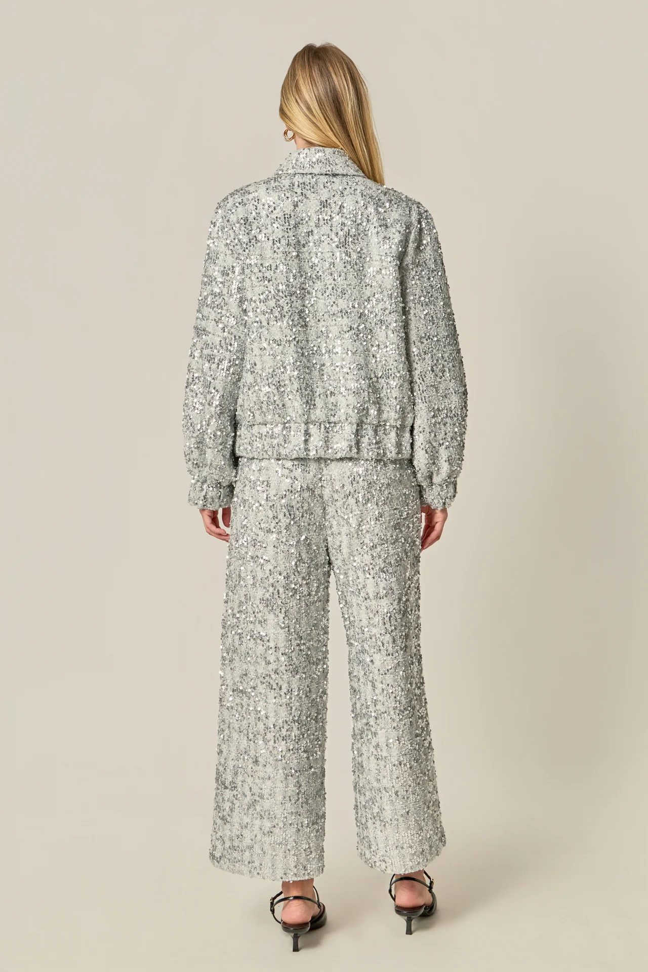 Sequin Tweed Culotte Pants - Image 5