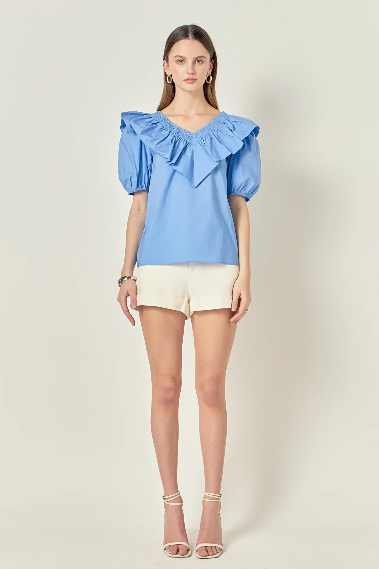 Ruffle Puff Sleeve Top
