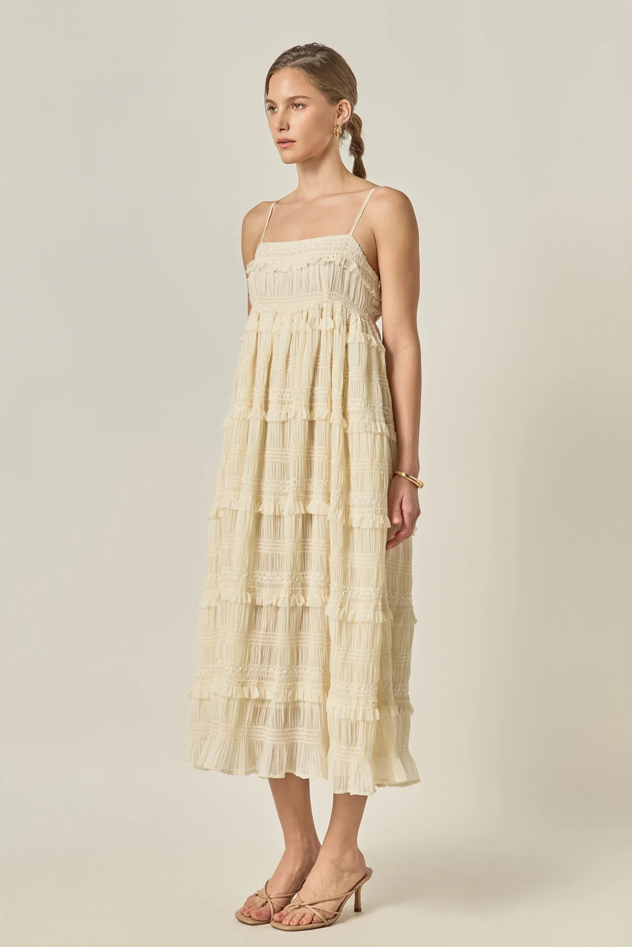 Smocked Sleeveless Midi Dress - Image 5