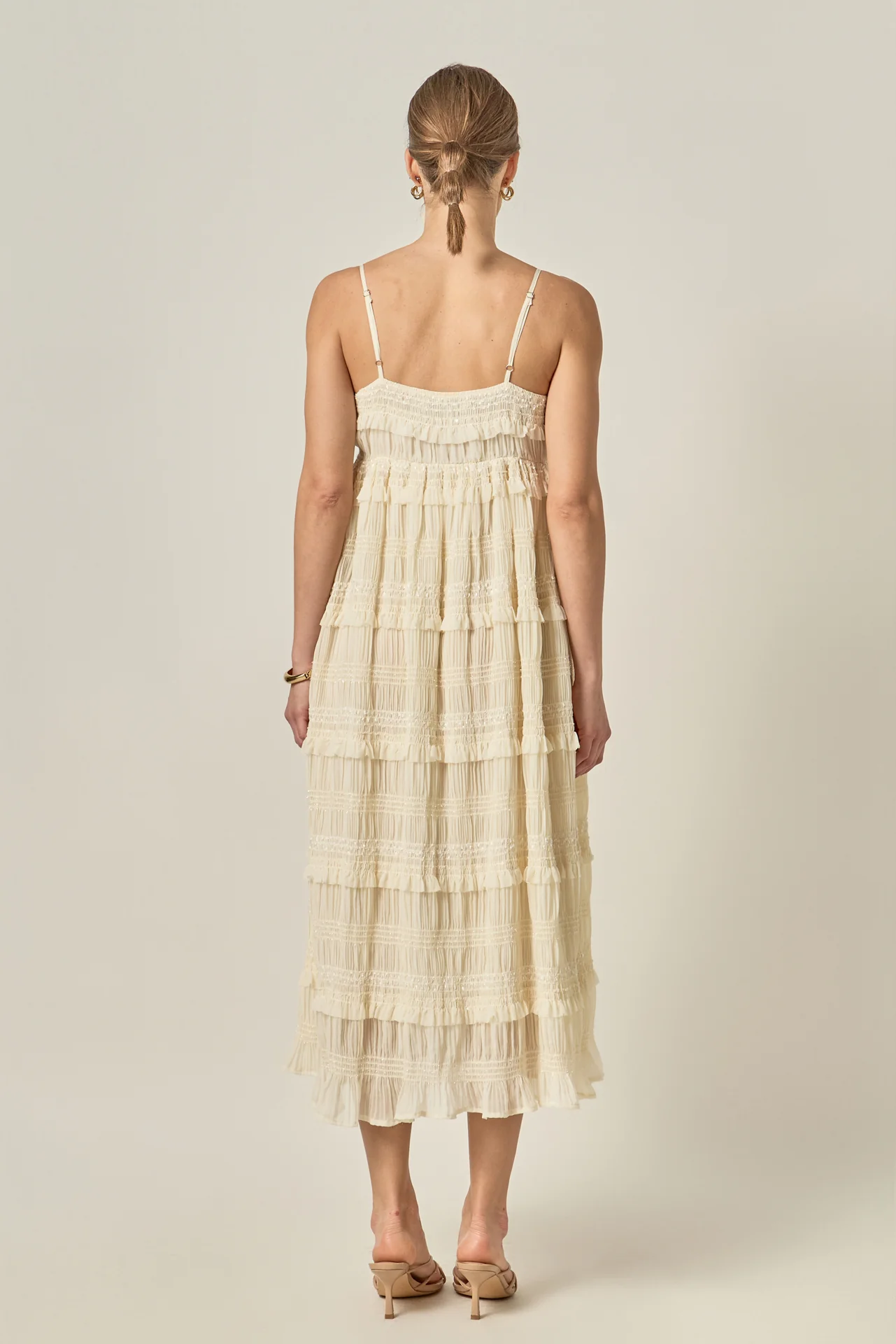 Smocked Sleeveless Midi Dress - Image 6