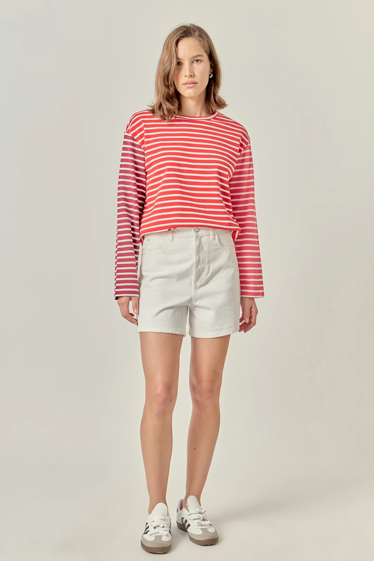Stripe Colorblock Long Sleeve Tee