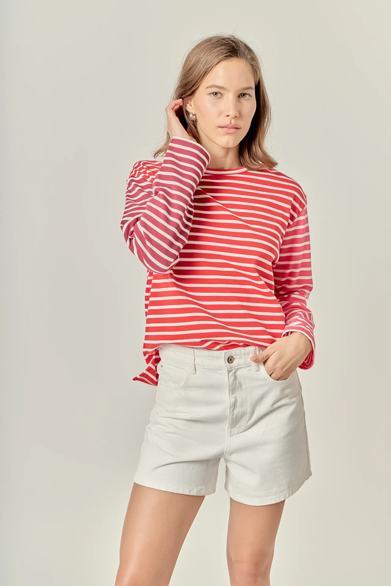Stripe Colorblock Long Sleeve Tee - Image 5