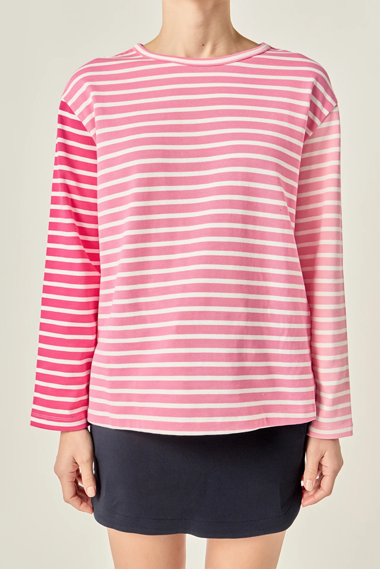 Stripe Colorblock Long Sleeve Tee - Image 7