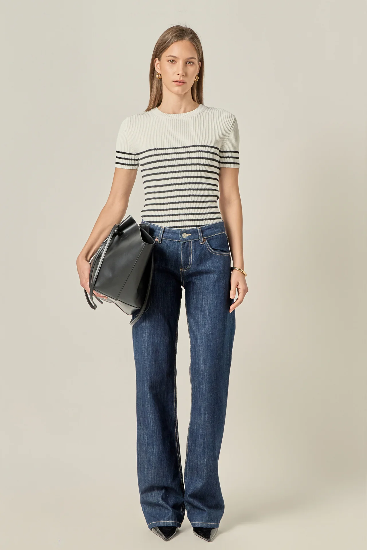 Stripe Fitted Knit Top