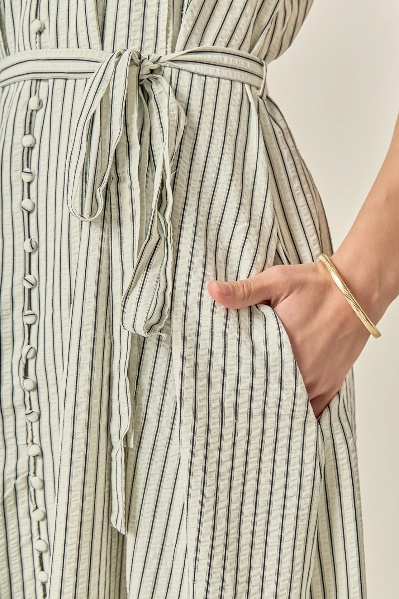 Pinstripe Polished Shirt Dress - Image 3