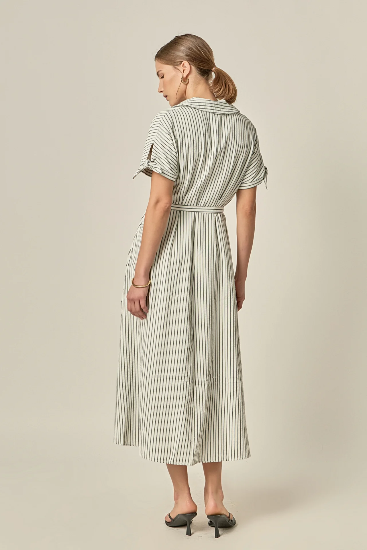 Pinstripe Polished Shirt Dress - Image 5