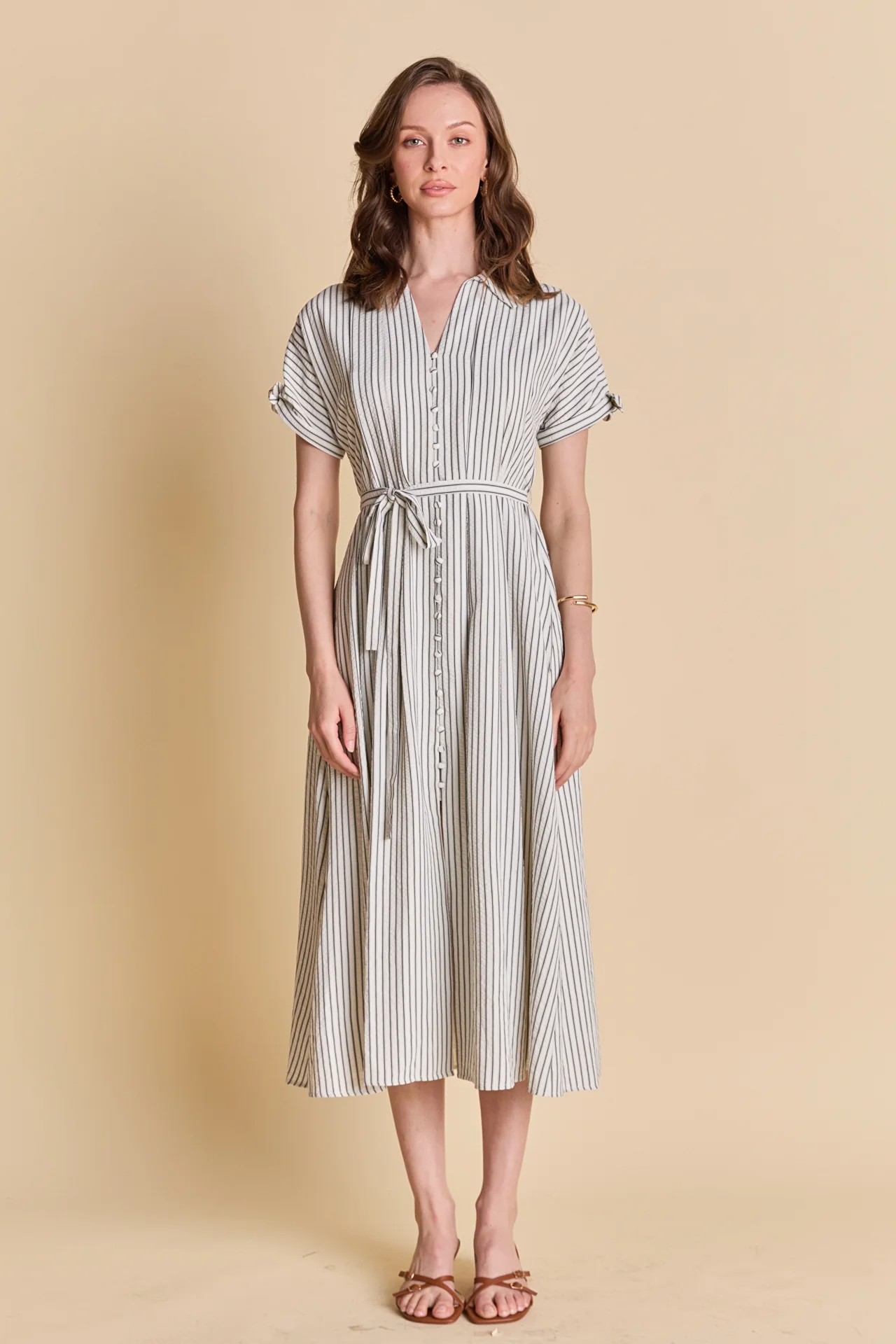 Pinstripe Polished Shirt Dress - Image 8