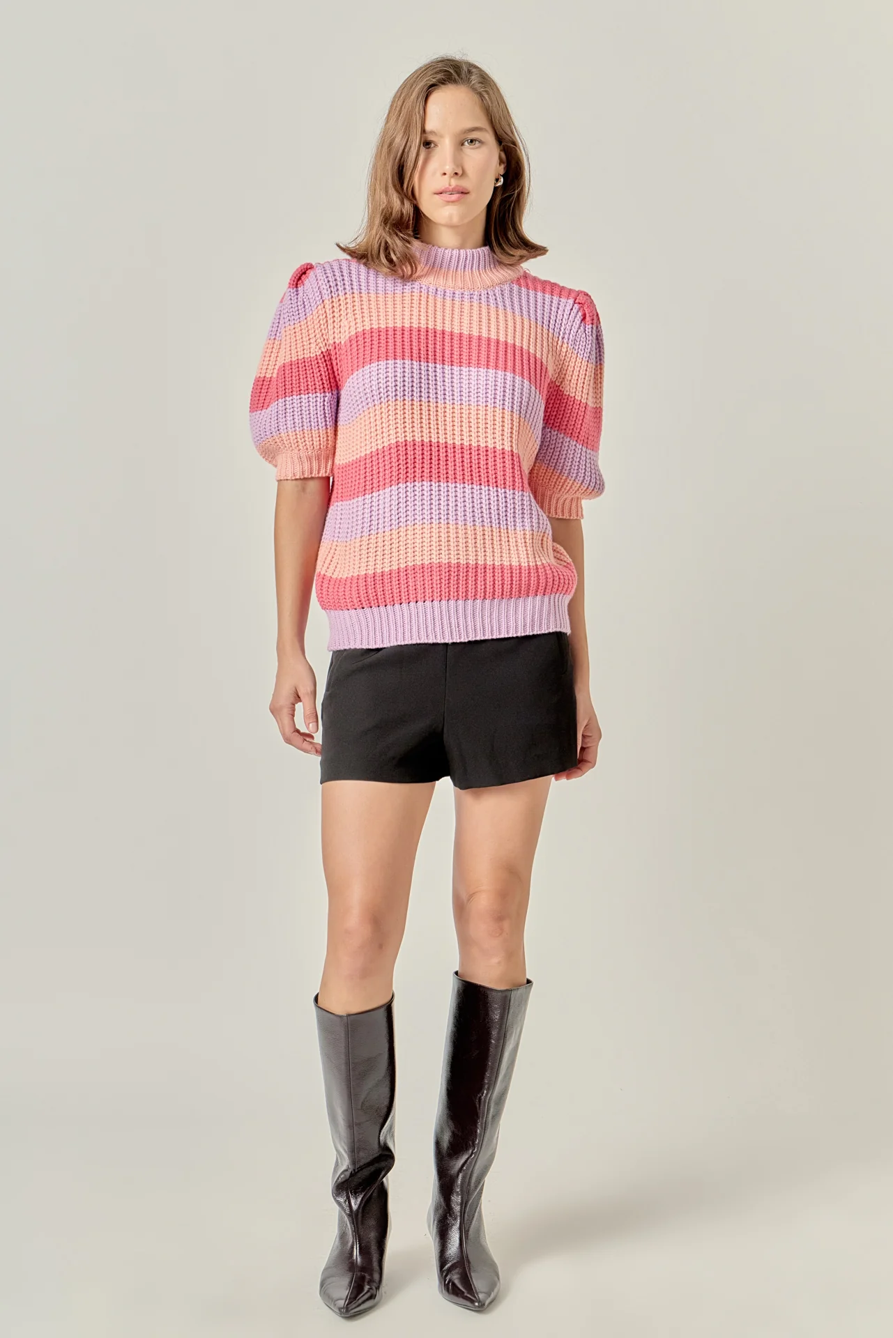 Stripe Mockneck Sweater