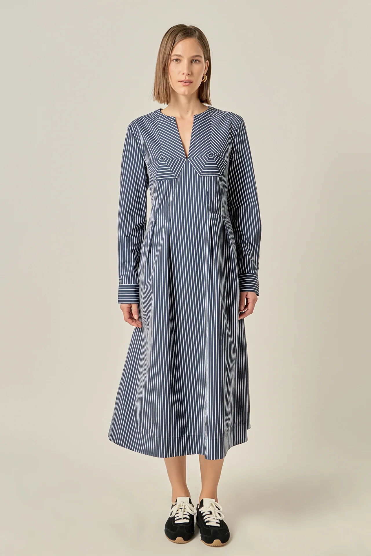 Bella Stripe Origami Midi Dress