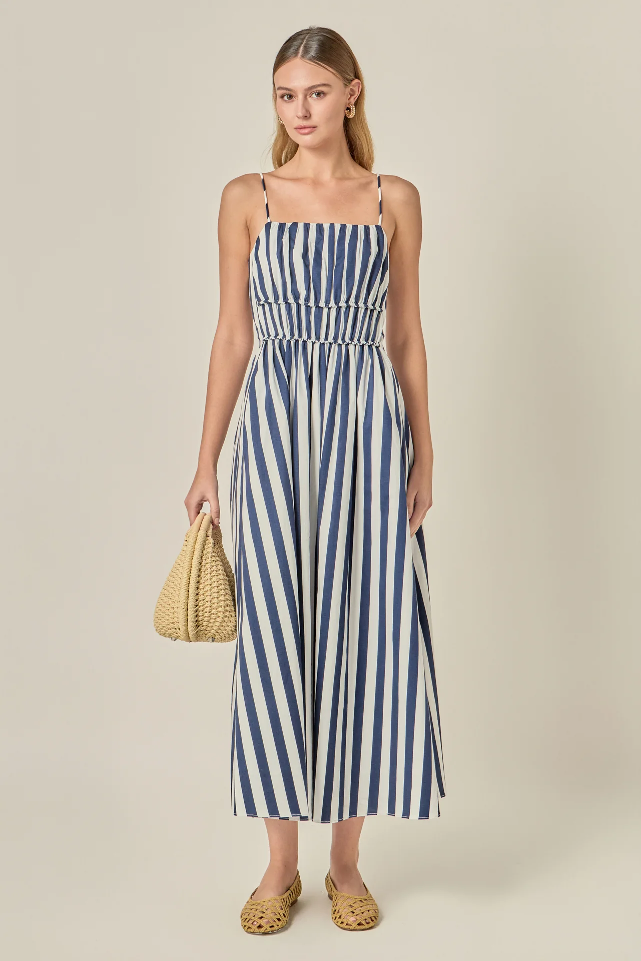 Stripe Sleeveless Maxi Dress