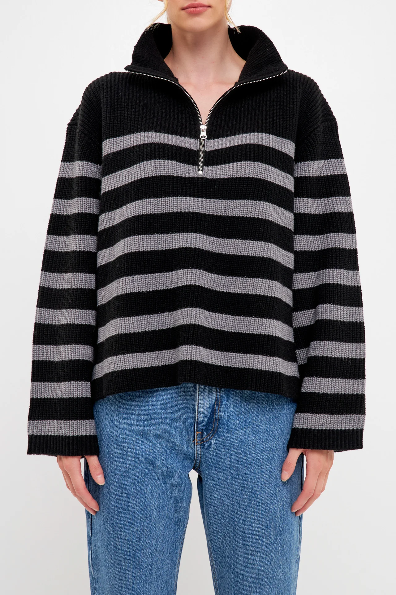 Striped Half-Zip Sweater- Sale - Image 2