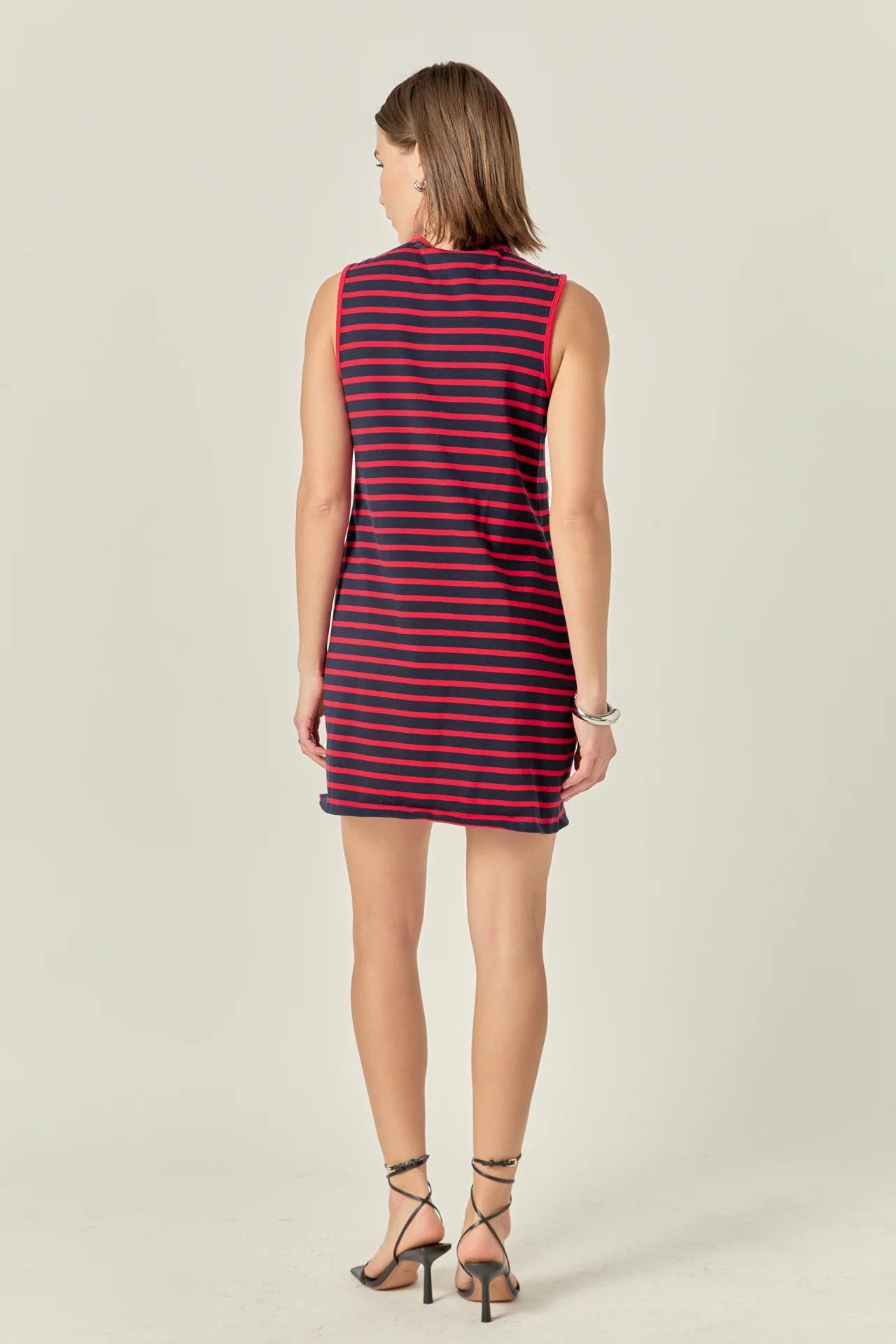 Striped Knit Lace Up Dress - Image 9